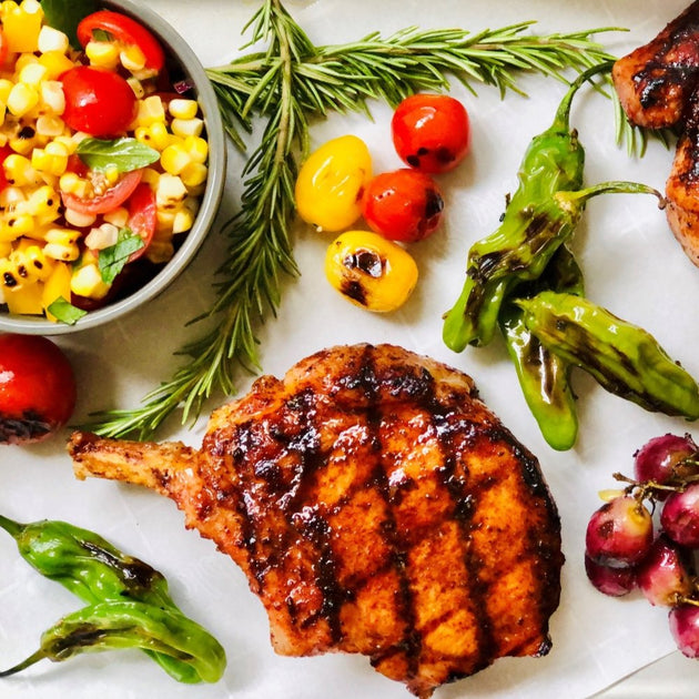 GRILLED PORK CHOPS with SMOKY CORN SALSA
&ndash; Kalorik