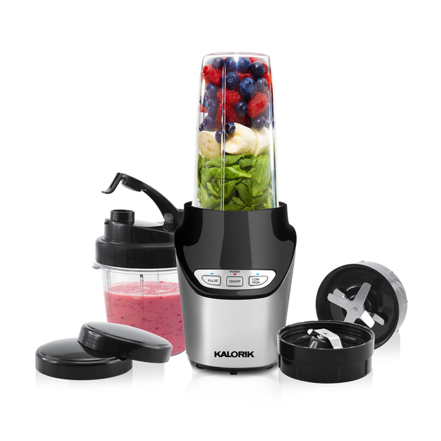 Kalorik® 8Piece Nutrition Blender Set 1500W Power, Black and Silver