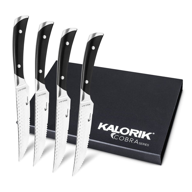 Expert Chef 4pc Jumbo steak knife set 9.75” serrated commercial chef  quality,NEW