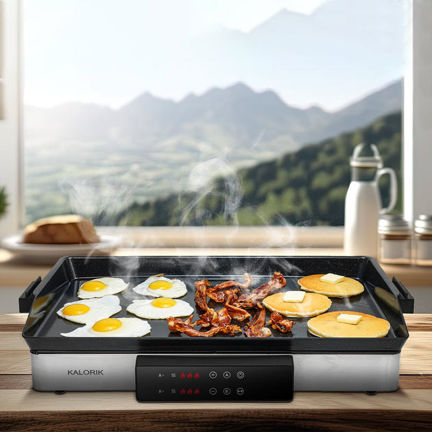 Kalorik® Pro Double Griddle and Cooktop, Stainless Steel