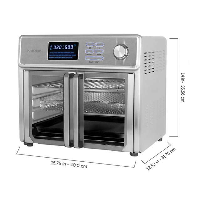Air Fryer Fry Oil-Free, Stainless Stee L6 Slice 26qt/26l Extra Large Toaster Convection Countertop Oven Combo Silver Color for Roast, Bake, Broil