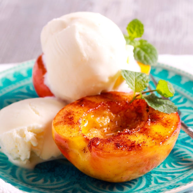 CINNAMON GRILLED PEACHES with RICOTTA & HONEY Kalorik