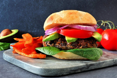 GRILLED BLACK BEAN BURGERS with CHIPOTLE MAYO