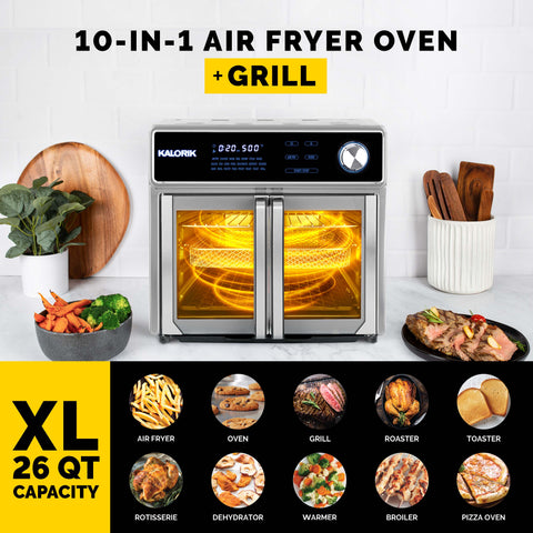 Kalorik MAXX® 26 Quart Digital Air Fryer Oven Grill, Stainless Steel