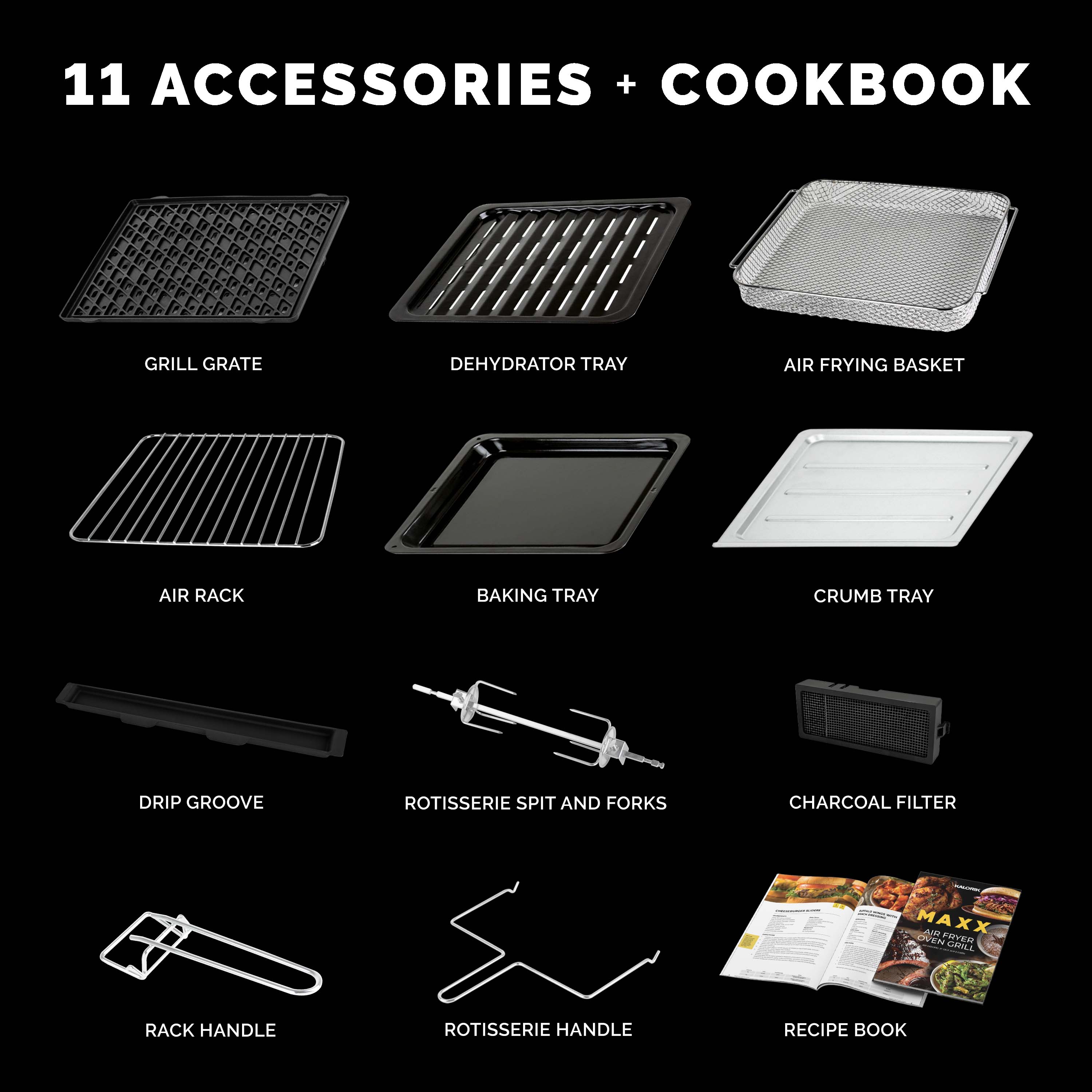 Kalorik MAXX® 26 Quart Digital Air Fryer Oven Grill, Stainless Steel
