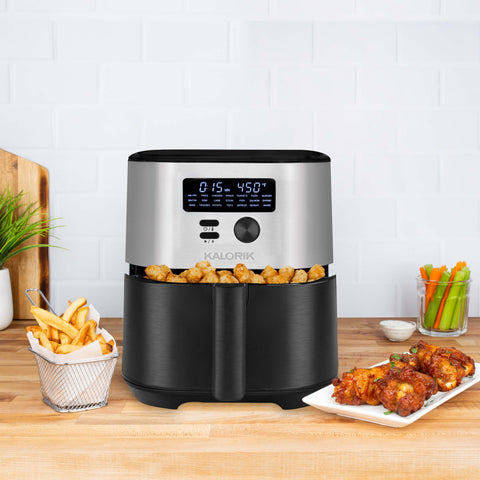 Kalorik MAXX® 7 Quart Digital Air Fryer, Black and Stainless Steel