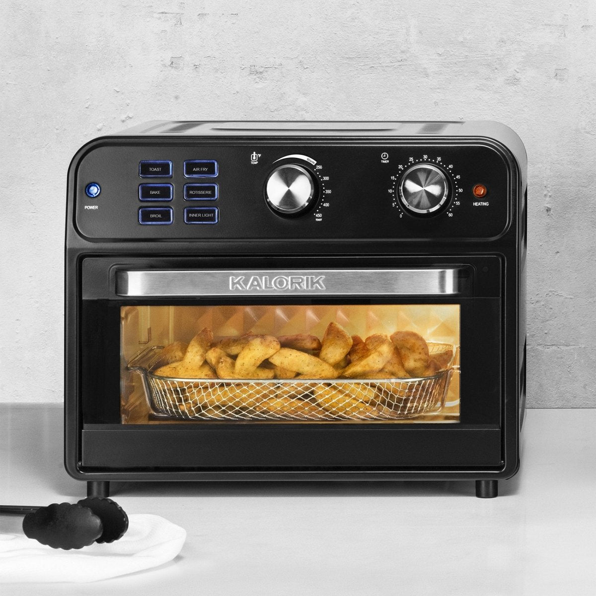 Kalorik 22 Quart Digital Air Fryer Toaster Oven, Black