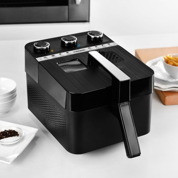 Kalorik 3 Quart 2-in-1 Air and Deep Fryer, Black