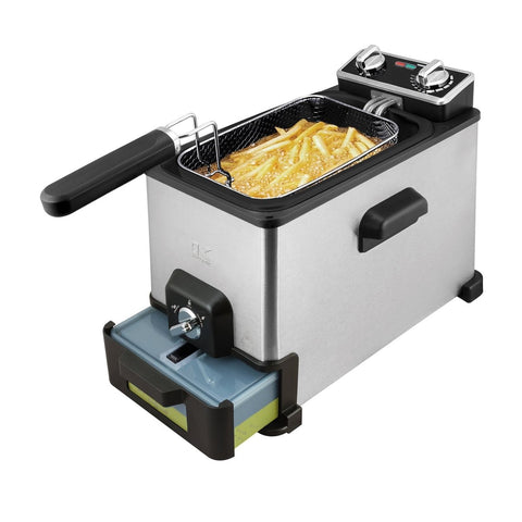 Kalorik 4.2 Quart Deep Fryer with Oil Filtration XL, Stainless Steel