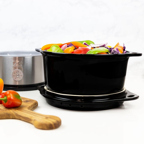 Kalorik 4.8 Quart Ceramic Steamer with Steaming Rack, Black