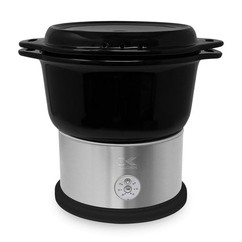 Kalorik 4.8 Quart Ceramic Steamer with Steaming Rack, Black