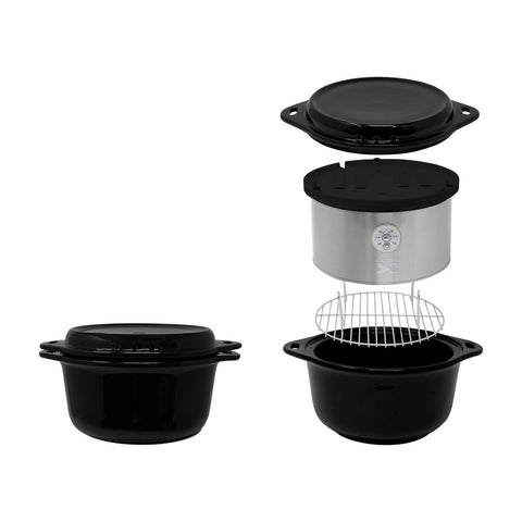 Kalorik 4.8 Quart Ceramic Steamer with Steaming Rack, Black
