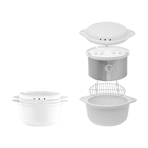 Kalorik 4.8 Quart Ceramic Steamer with Steaming Rack, White