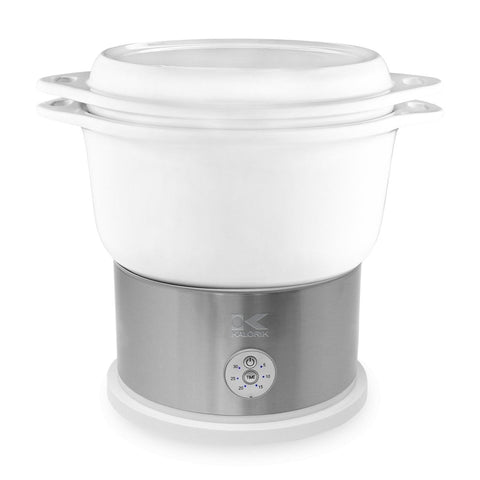 Kalorik® 4.8 Quart Ceramic Steamer with Steaming Rack, White