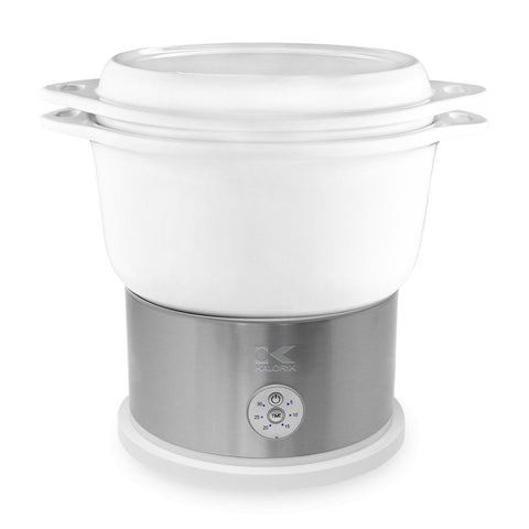 Kalorik 4.8 Quart Ceramic Steamer with Steaming Rack, White