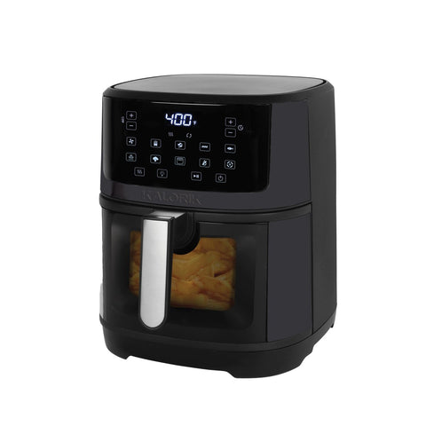Kalorik® 7-Quart Touchscreen Air Fryer with Window, Black Steel