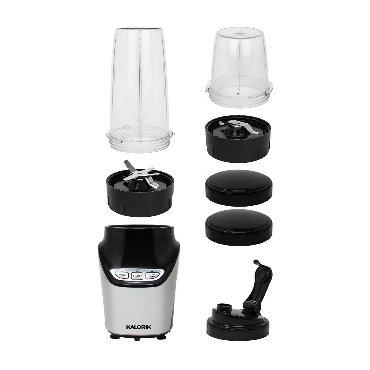 Kalorik® 8Piece Nutrition Blender Set 1500W Power, Black and Silver