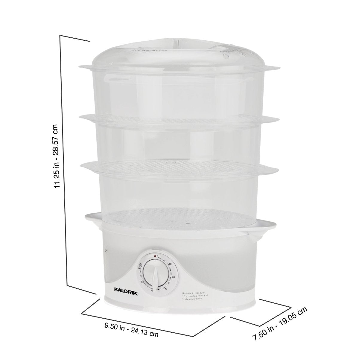 Kalorik® 9 Quart 3Tier Food Steamer, White