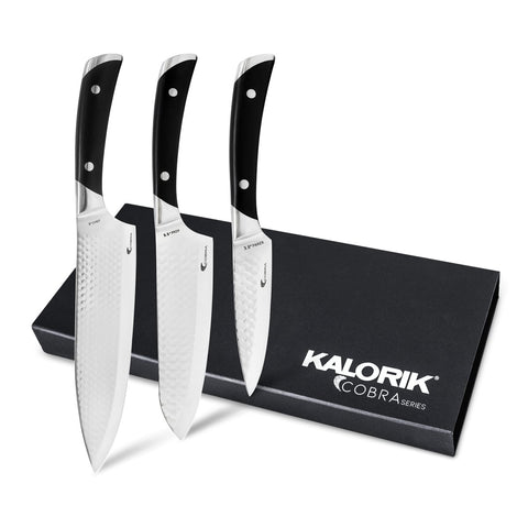 Kalorik® Cobra Series 8" Chef, 5.5" Prep and 3.5" Paring Knife set