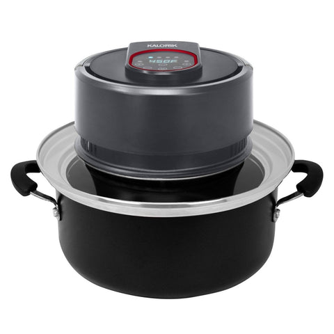 Kalorik Digital Universal Air Fryer Lid, Black and Red