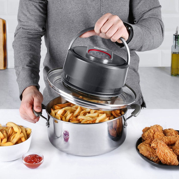 Kalorik Digital Universal Air Fryer Lid, Black and Red