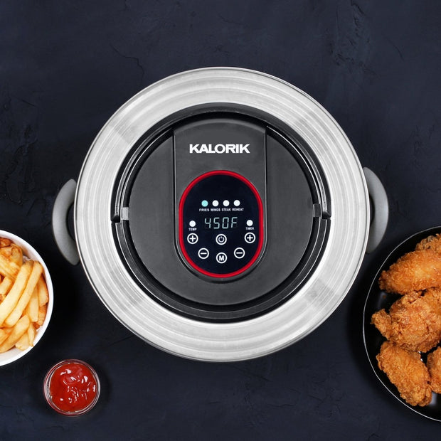 Kalorik Digital Universal Air Fryer Lid, Black and Red