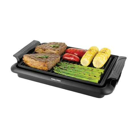 Premium Indoor Electric Grill, Smokeless BBQ, Multi-Purpose Countertop  Griddle