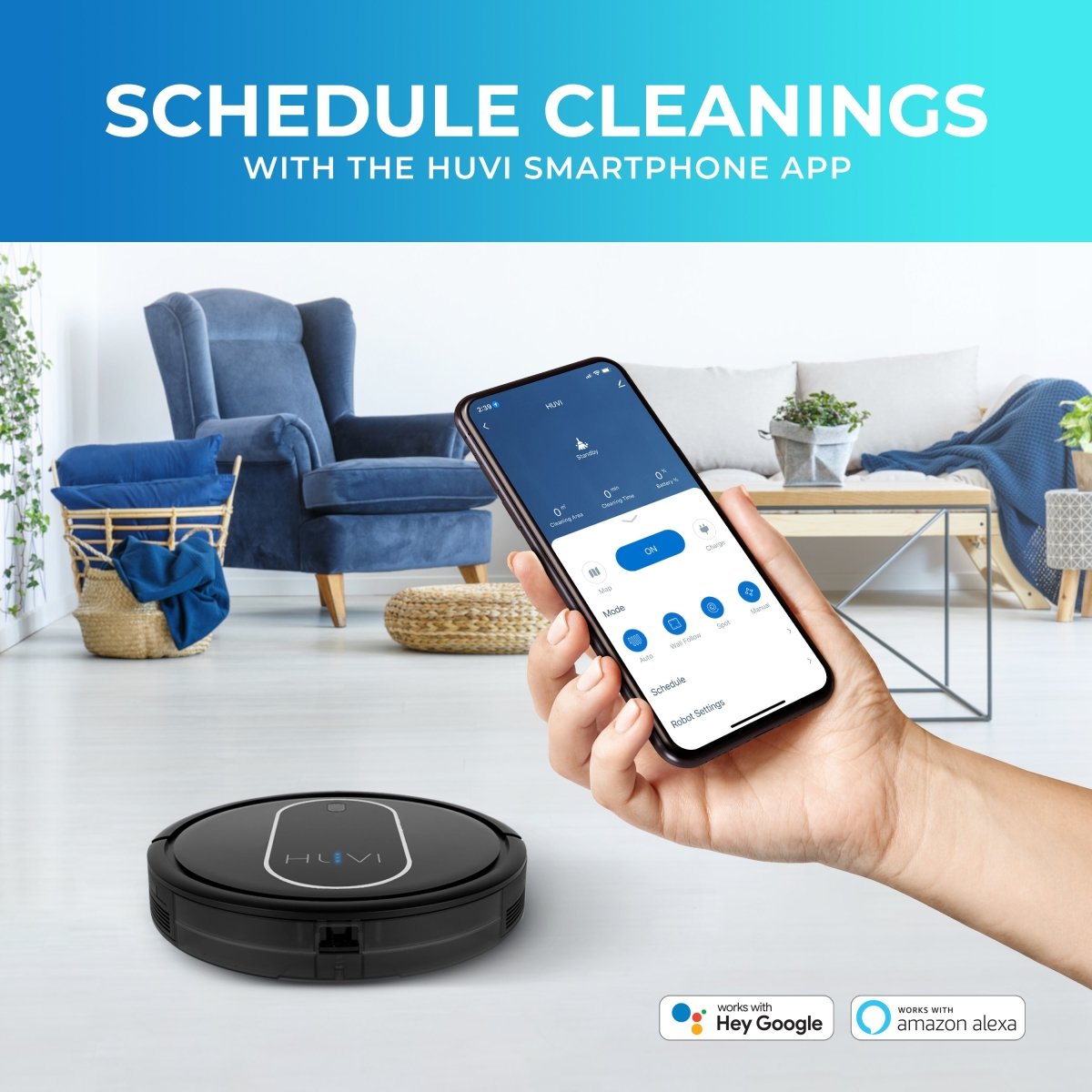 Kalorik HUVI Robotic Vacuum R1 Mobile App Controlled