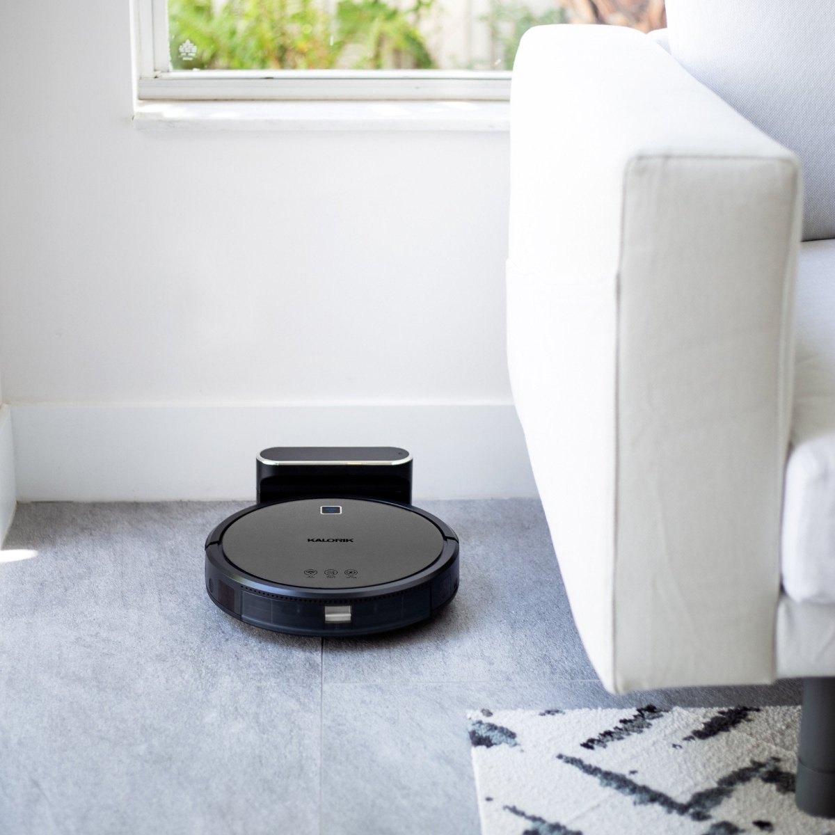 Kalorik Home Ionic Pure Air Smart Robot Vacuum, Black and Gray