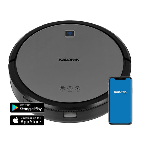 Kalorik® Home Ionic Pure Air Smart Robot Vacuum, Black and Gray