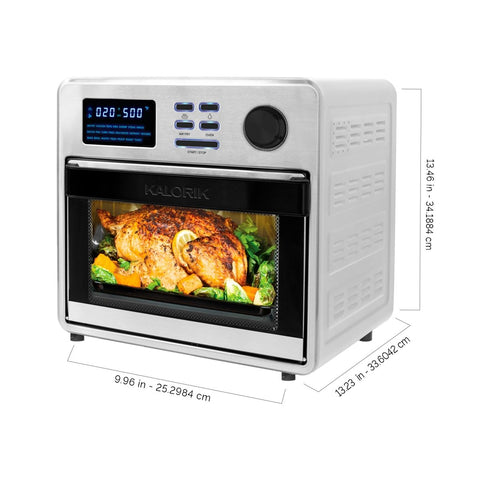 Kalorik MAXX® 16 Quart Digital Air Fryer Oven, Black and Stainless Steel