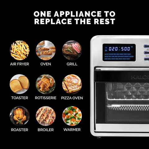 Kalorik MAXX® 16 Quart Digital Air Fryer Oven, Black and Stainless Steel