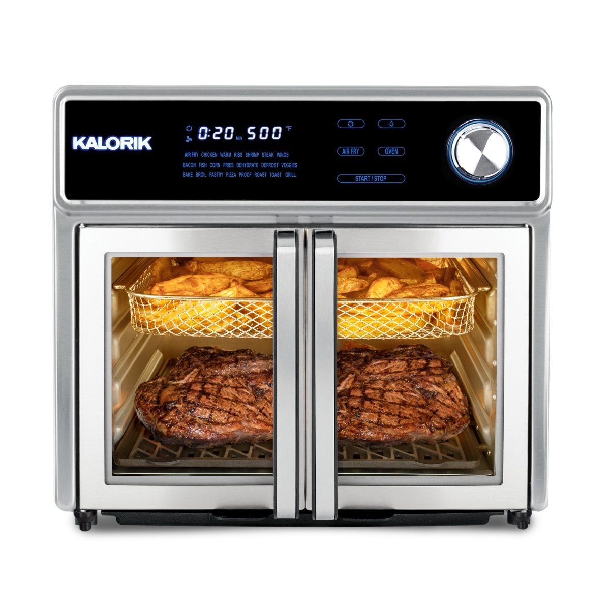Kalorik MAXX® 26 Quart Digital Air Fryer Oven Grill DELUXE, Stainless Steel
