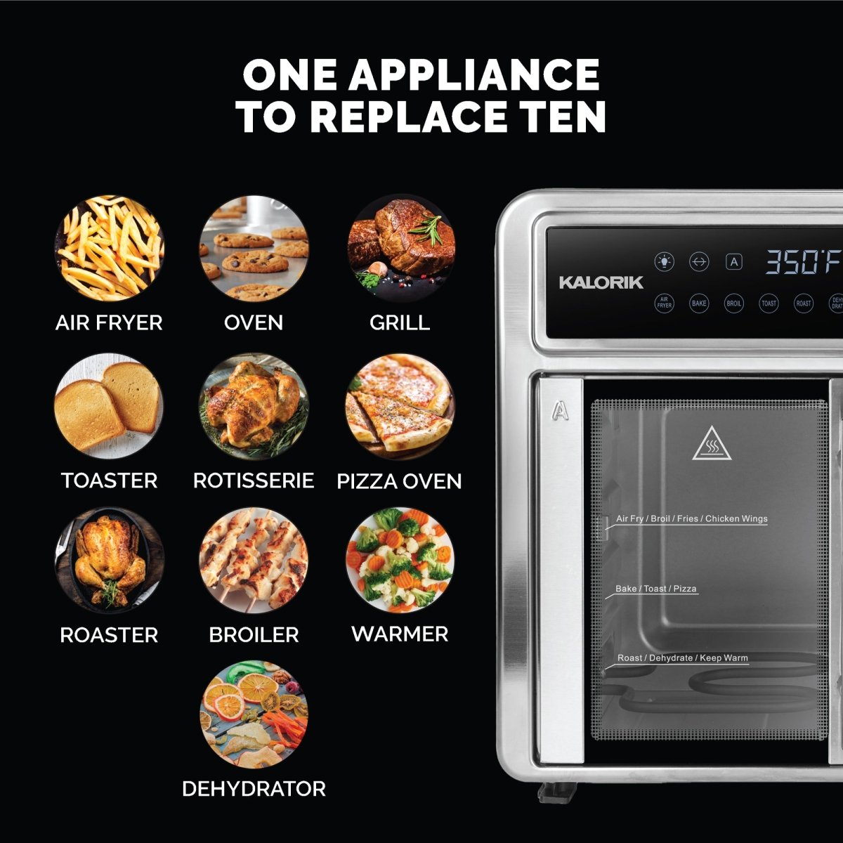 Kalorik MAXX 26 Quart Flex Trio Air Fryer Oven