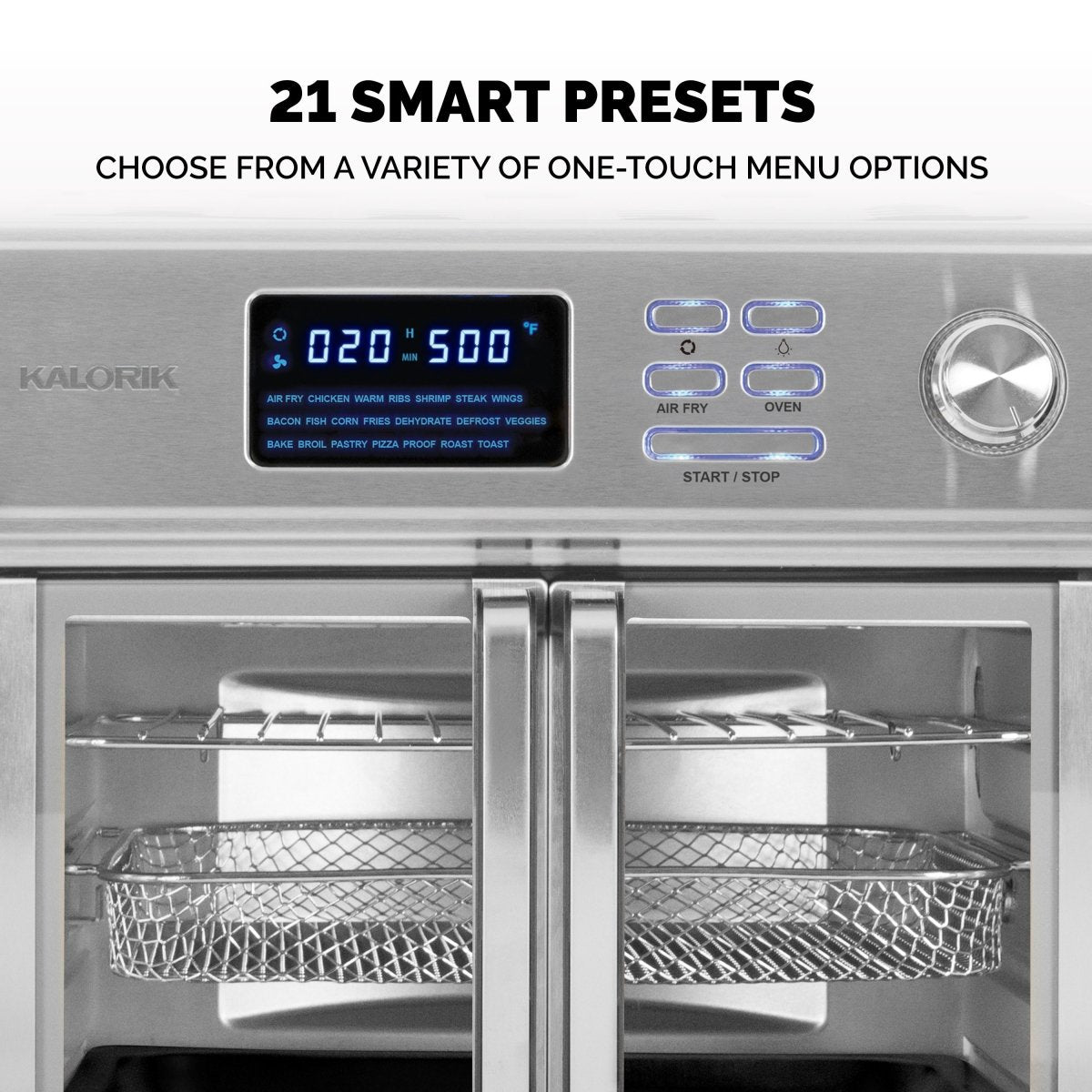 Kalorik MAXX® 26 Quart Stainless Steel Digital Air Fryer Oven with Accessories