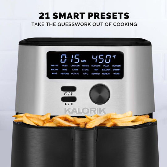 Kalorik MAXX® 4 Quart Digital Air Fryer, Black and Stainless Steel