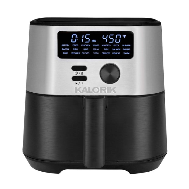 Kalorik MAXX® 4 Quart Digital Air Fryer, Black and Stainless Steel