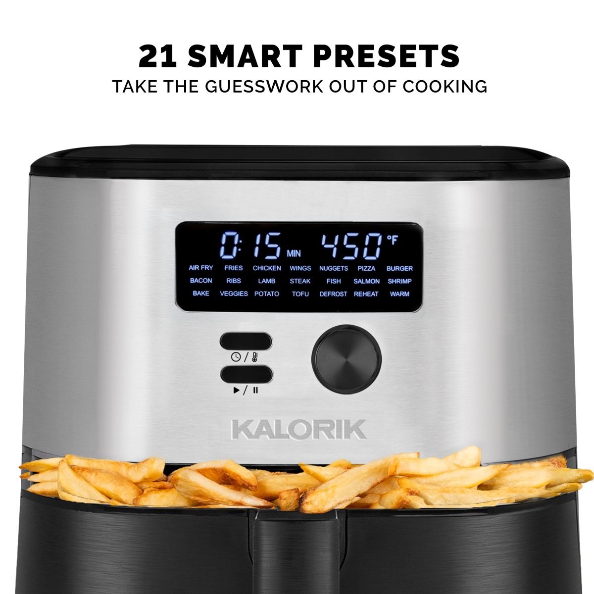 Kalorik MAXX® 7 Quart Digital Air Fryer, Black and Stainless Steel