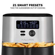 Kalorik MAXX® 7 Quart Digital Air Fryer, Black and Stainless Steel