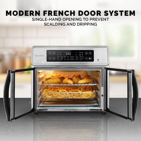 Extra Large Digital Air Fryer Toaster Oven with Convenient Single-Pull  French Doors