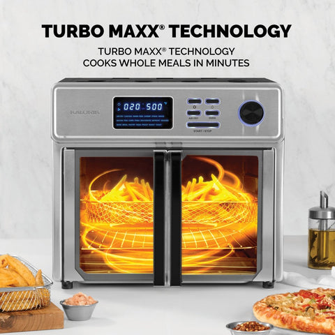  Kalorik® MAXX® Digital Air Fryer Oven, 26 Quart, 10-in-1  Countertop Toaster Oven & Air Fryer Combo-21 Presets up to 500 degrees,  Includes 9 Accessories & Cookbook : Home & Kitchen