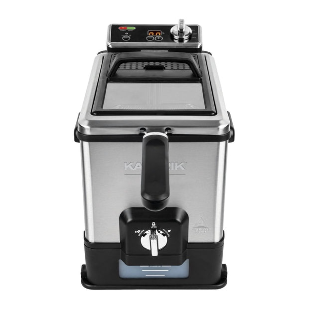 Kalorik Pro 4.2 Quart Triple-Basket Deep Fryer with Oil Filtration