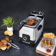 Kalorik Pro 4.2 Quart Triple-Basket Deep Fryer with Oil Filtration