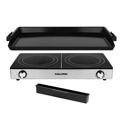 Kalorik® Pro Double Griddle and Cooktop, Stainless Steel