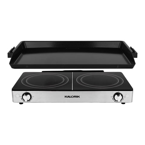 Kalorik® Pro Double Griddle and Cooktop, Stainless Steel