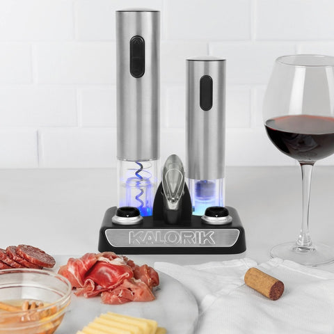 Kalorik Wine Lovers Set with Opener and Preserver, Stainless Steel