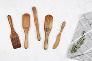 Mad Hungry 5 pc Acacia Wood Mini Spurtle Set , Natural Handle