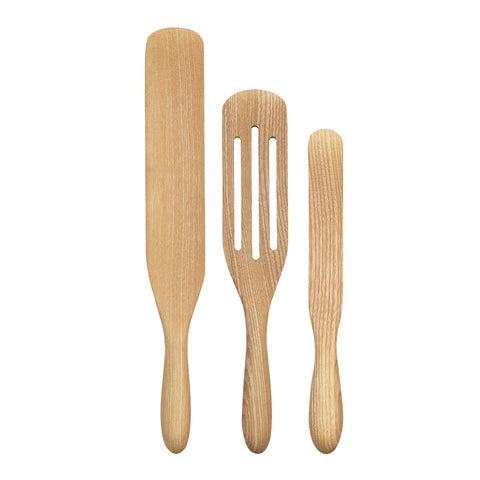 Mad Hungry As Seen on TV 3-Piece Ash Wood Spurtle Set, Natural