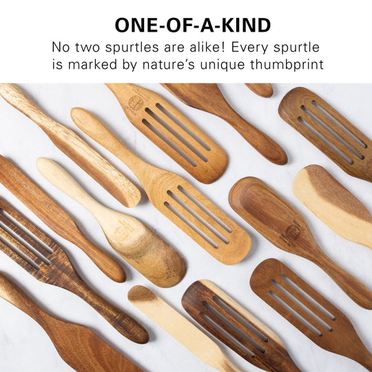 Mad Hungry As Seen on TV 4-Piece Acacia Wood Spurtle Set, Natural