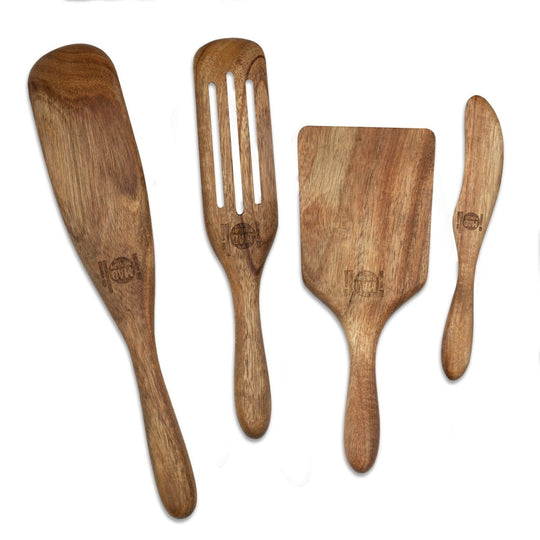 Mad Hungry As Seen On TV Premium 4-Piece Acacia Wood Spurtle Set